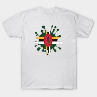 Dominica National Flag Paint Splash T-Shirt